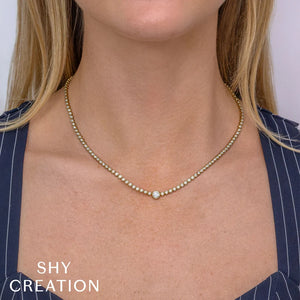 2.89ctw Diamond Bezel Tennis Necklace