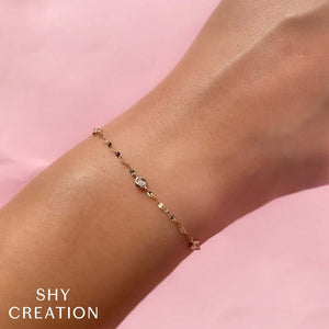 0.10ctw Diamond Station Sparkle Chain Bracelet