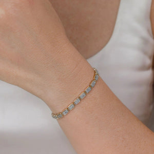 1.53ctw Diamond Baguette Tennis Bracelet