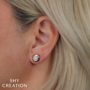0.28ctw Diamond Circle Stud Earring