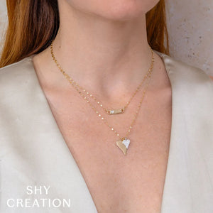 0.13ctw Diamond Pave Heart Sparkle Chain Necklace