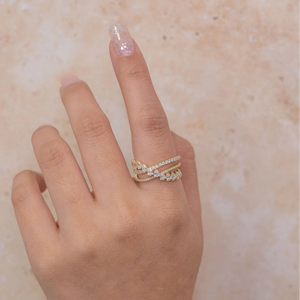 1.07ctw Diamond Pear Bridge Ring