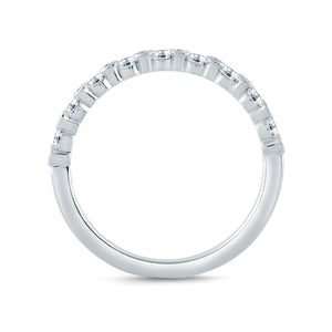 Alternating Bezel Set Half Circle Stackable Band