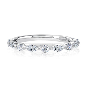 0.43ctw Alternating Round and Marquise Diamond Band