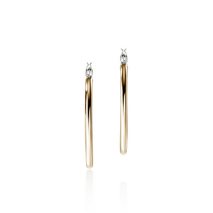 14K Gold and Sterling Silver Essential Hoop Earring | 30mm