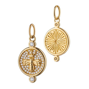 18K Yellow Gold Pavé Diamond Bee Charm