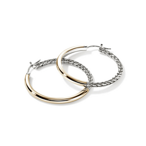 14K Gold and Sterling Silver Essential Hoop Earring | 30mm