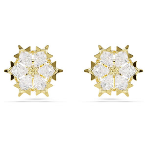 snowflake earrings with a gold finish
