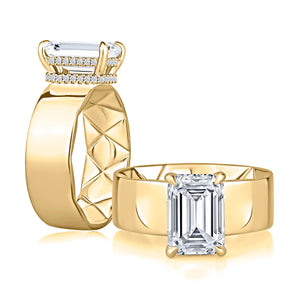0.06ctw Modern Bezel Set Emerald Diamond Ring