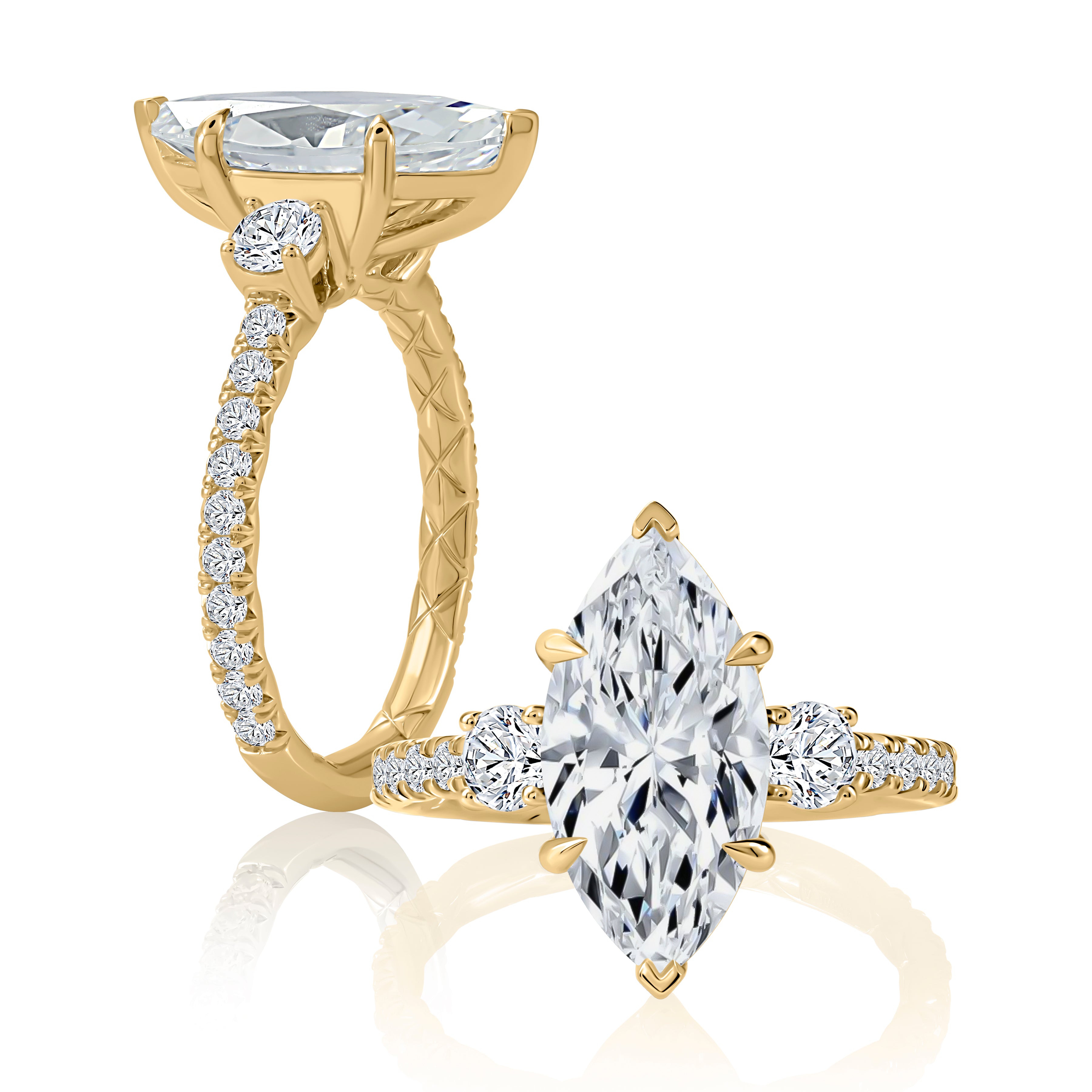 0.75ctw Three-Stone Marquise Diamond Engagement Ring