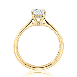 0.08ctw Hidden Halo Oval Solitaire Diamond Engagement Ring