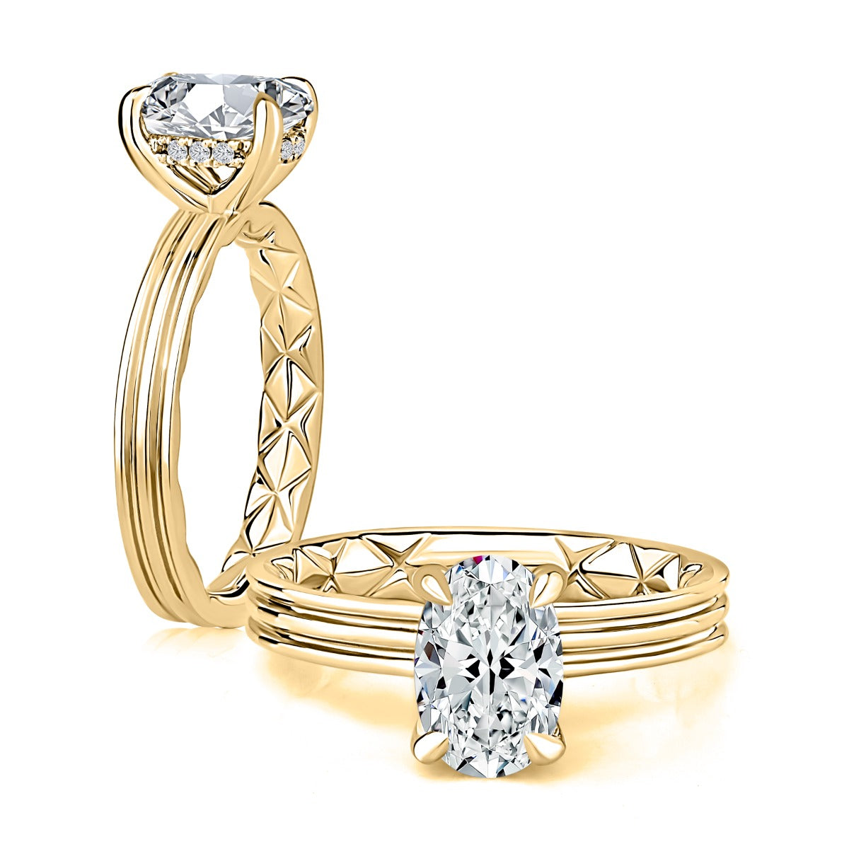 0.06ctw Oval Center Engagement Ring