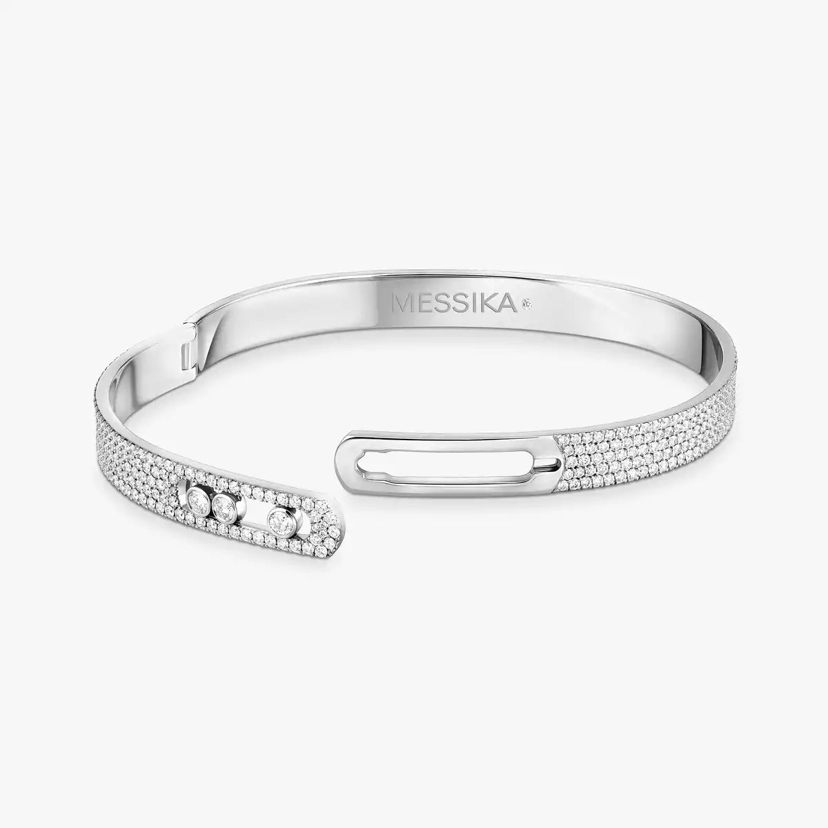 Silver bracelet with 'MESSИКА' branding on a white background