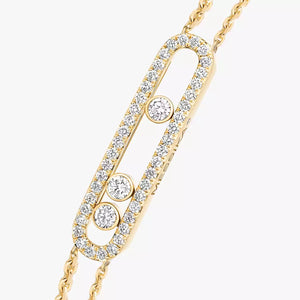 close-up 0.66ctw Yellow Gold Diamond Pavé Bracelet