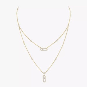 Messika Move Uno 2 Rows Pavé Necklace