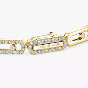 up close image of 1.31ctw Yellow Gold Diamond Bangle Bracelet