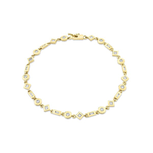 0.88ctw Mixed Shape Bezel Tennis Bracelet