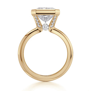 0.30ctw Diamond Radiant Bezel Set Engagement Ring