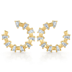 0.96ctw Montage Baguette Front-to-Back Hoops