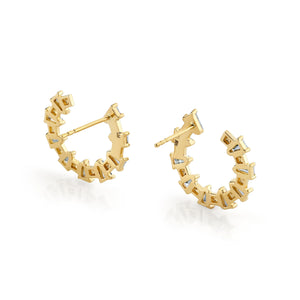 0.96ctw Montage Baguette Front-to-Back Hoops