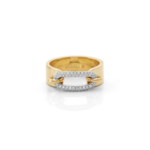0.43ctw Two Tone Luxe Link Pavé Ring