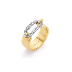 0.43ctw Two Tone Luxe Link Pavé Ring