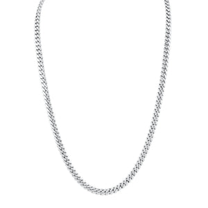 6.5mm Silver Men's Cuban Chain Necklace