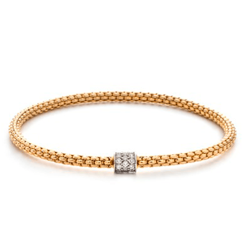 0.19ctw, 18K Yellow Gold Tresore Stretch Bracelet - Gunderson's Jewelers