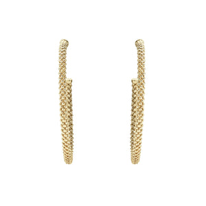 18K Gold Caviar Hoop Earrings