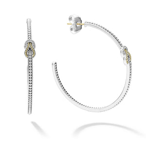 Two-Tone Knot Diamond Hoop Earring