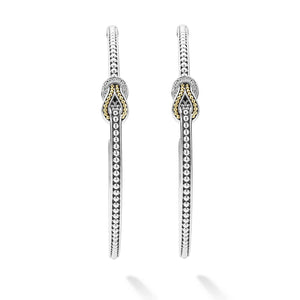 Two-Tone Knot Diamond Hoop Earring