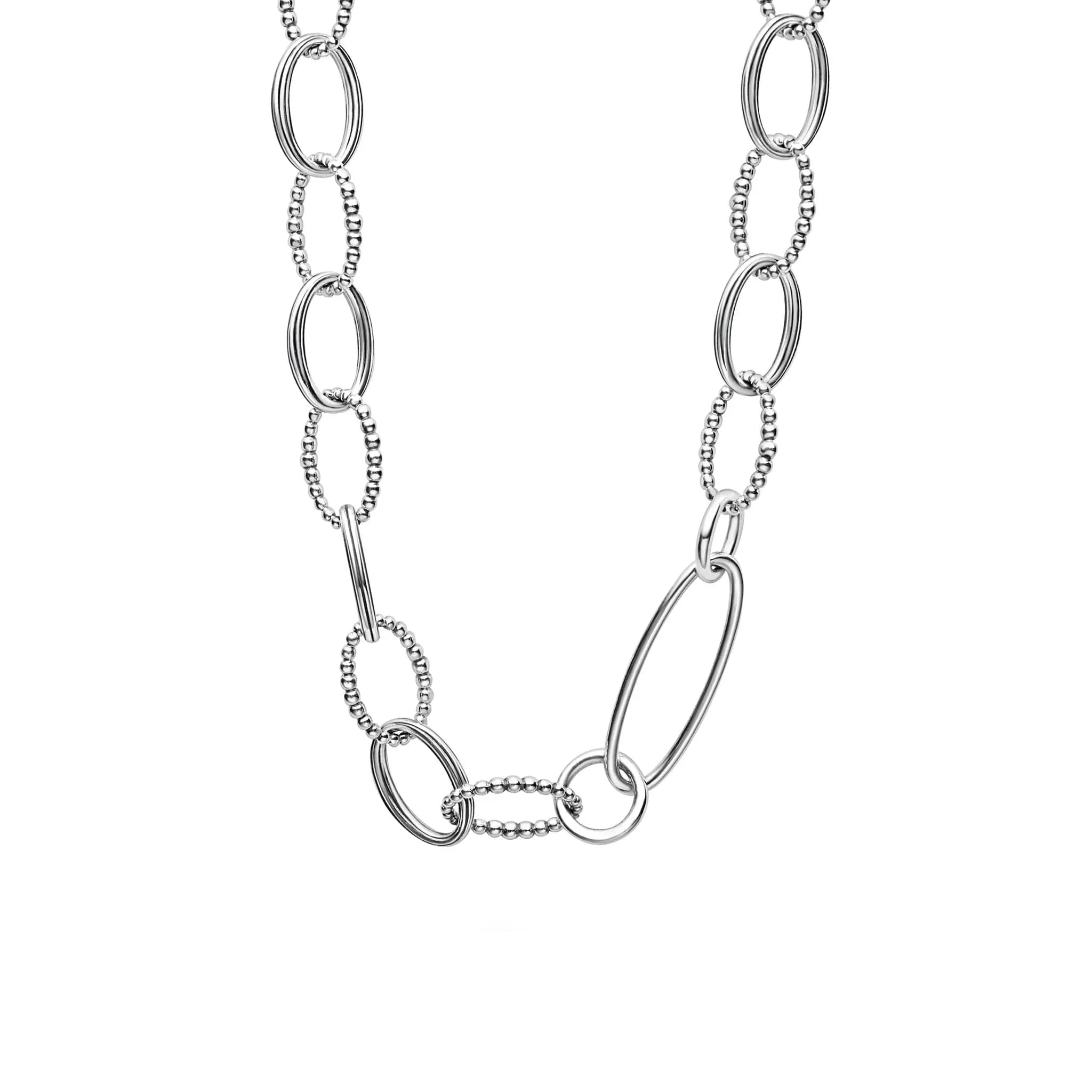 Sterling Silver Link Necklace 34" Gunderson's Jewelers