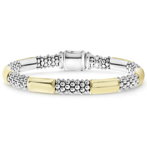 Two-Tone Station Caviar Bracelet | 6mm