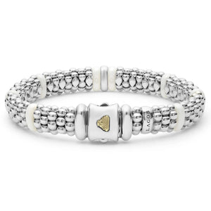 Single Station Diamond Caviar Bracelet | 9mm