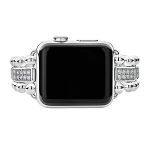 Sterling Silver Half Diamond Watch Bracelet-38-45mm