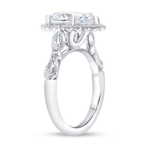 1.03ctw Pear Shaped Halo Engagement Ring