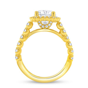 0.85ctw Round Halo Engagement Ring