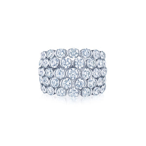 Five-Row Ring Diamond Cocktail Ring
