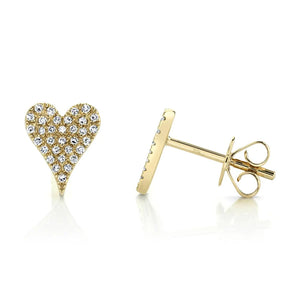 0.14ctw Diamond Pave Heart Stud Earrings