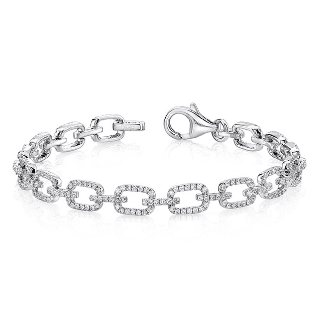 Pavé Chain LInk Diamond Bracelet Gunderson's Jewelers
