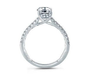 Round Center Draped Gallery Solitaire Engagement Ring - Gunderson's Jewelers
