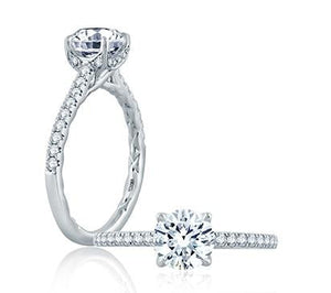 Round Center Draped Gallery Solitaire Engagement Ring - Gunderson's Jewelers