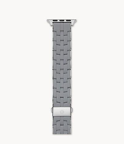Slate and Stainless Silicone-Wrapped Bracelet Band for Apple Watch