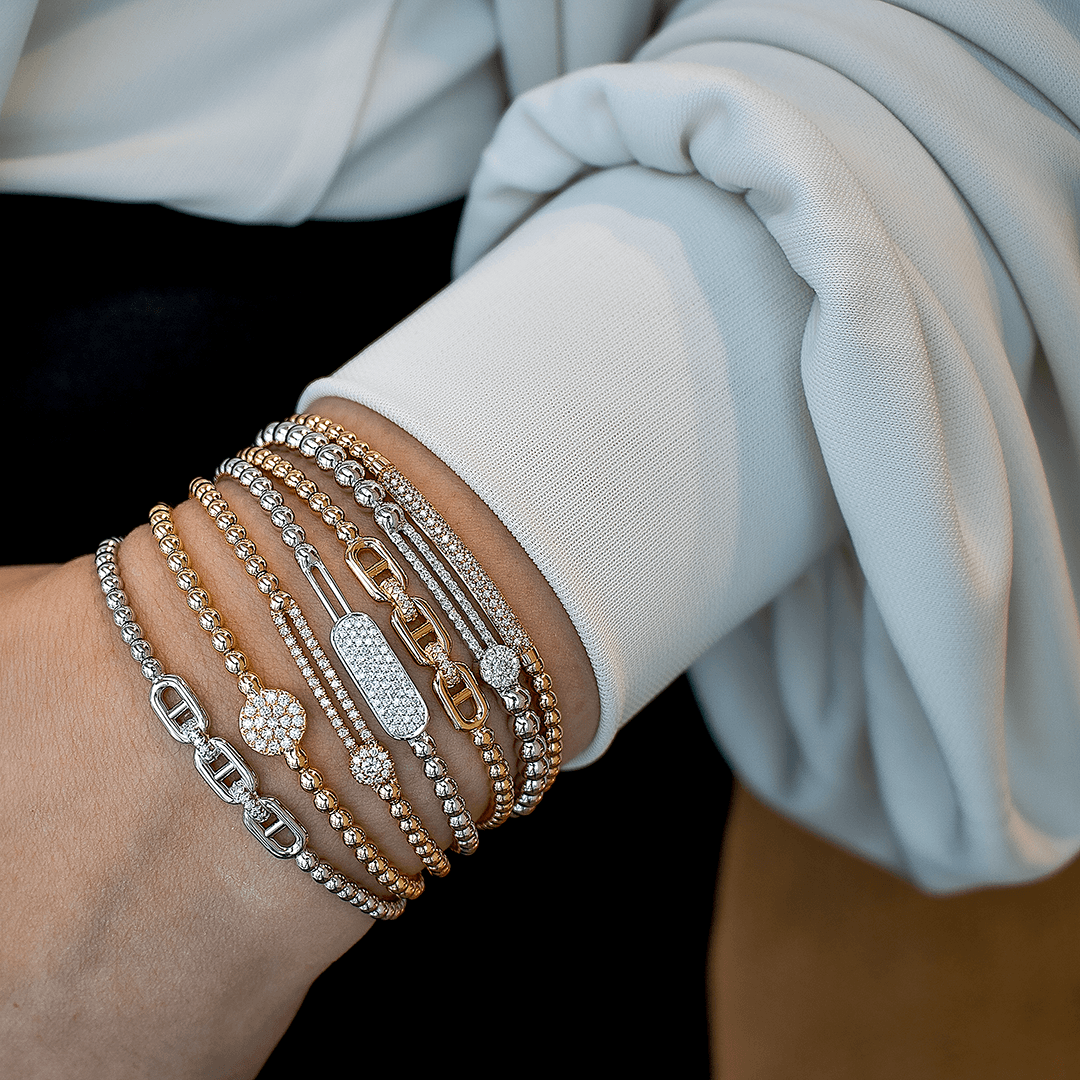 0.24ctw, 18K White Gold Tresore Stretch Bracelet - Gunderson's Jewelers