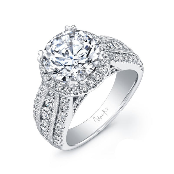 1.32ctw Diamond Halo Engagement Ring