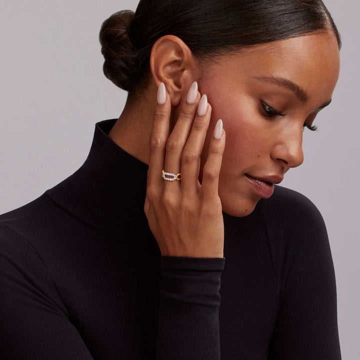 Superfine Diamond Oval Ring