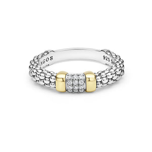 Two-Tone Small Diamond Station Ring