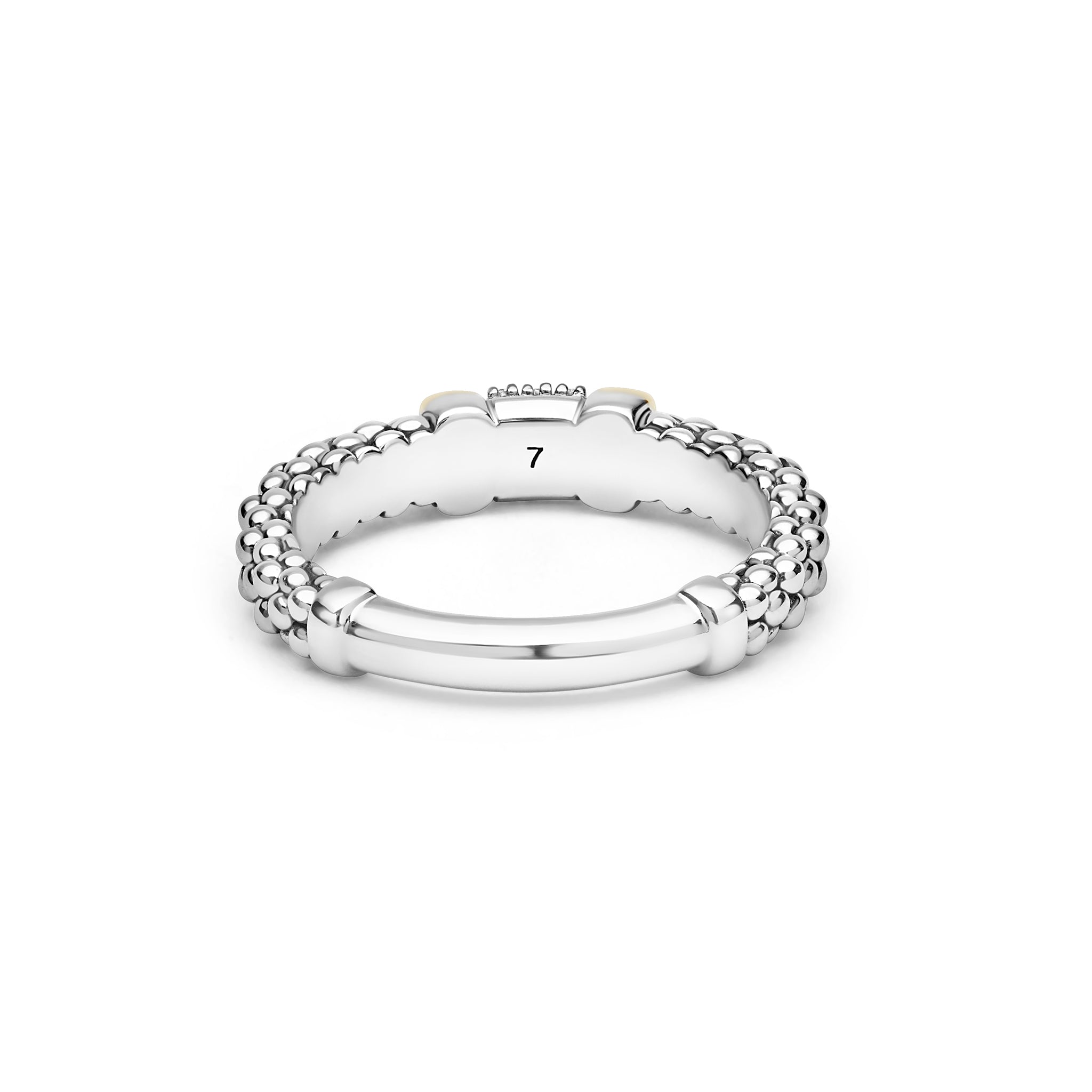 Two-Tone Small Diamond Station Ring