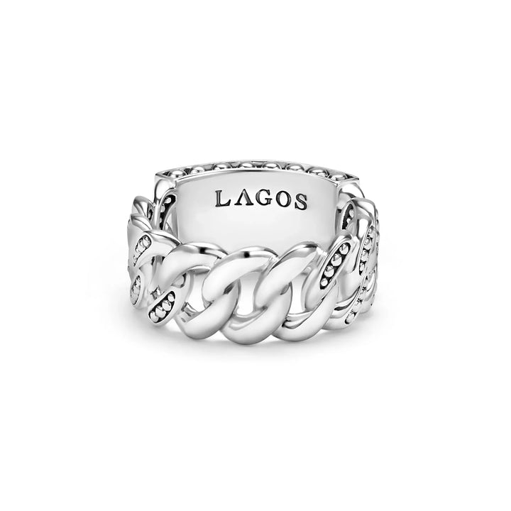 Silver Engravable Curb Link Ring