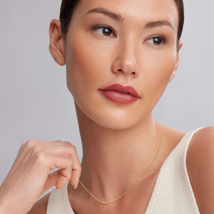 18K Gold Caviar Beaded Necklace